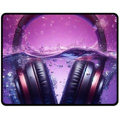 Headphones Sound Audio Music Radio Fleece Blanket (medium) by Hannah976