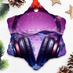 Headphones Sound Audio Music Radio Ornament (snowflake)