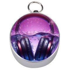 Headphones Sound Audio Music Radio Silver Compasses by Hannah976