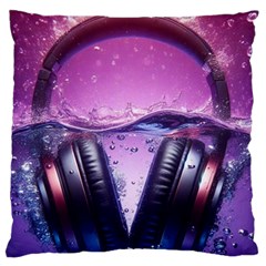 Headphones Sound Audio Music Radio Standard Premium Plush Fleece Cushion Case (one Side) by Hannah976