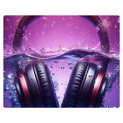 Headphones Sound Audio Music Radio Two Sides Premium Plush Fleece Blanket (medium) by Hannah976