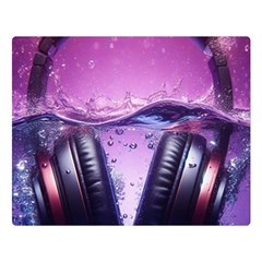 Headphones Sound Audio Music Radio Two Sides Premium Plush Fleece Blanket (large) by Hannah976