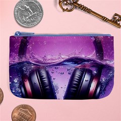 Headphones Sound Audio Music Radio Large Coin Purse by Hannah976