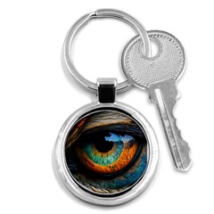 Eye Bird Feathers Vibrant Key Chain (round) by Hannah976