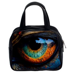 Eye Bird Feathers Vibrant Classic Handbag (two Sides) by Hannah976