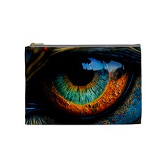 Eye Bird Feathers Vibrant Cosmetic Bag (medium) by Hannah976