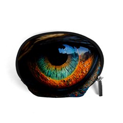 Eye Bird Feathers Vibrant Accessory Pouch (small) by Hannah976