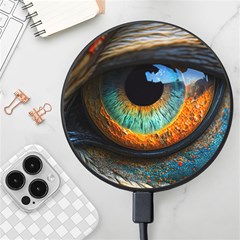 Eye Bird Feathers Vibrant Wireless Fast Charger(black) by Hannah976