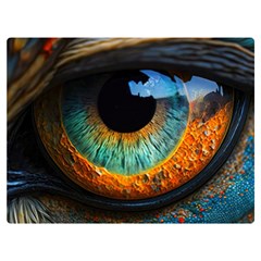 Eye Bird Feathers Vibrant Two Sides Premium Plush Fleece Blanket (extra Small) by Hannah976