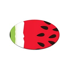 Watermelon Black Green Melon Red Sticker (oval) by Cemarart