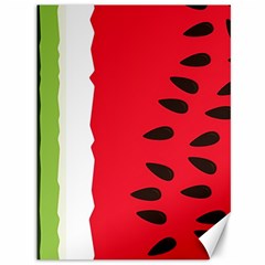 Watermelon Black Green Melon Red Canvas 36  X 48  by Cemarart