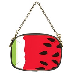 Watermelon Black Green Melon Red Chain Purse (one Side) by Cemarart