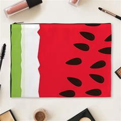 Watermelon Black Green Melon Red Cosmetic Bag (xl) by Cemarart