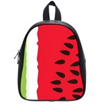 Watermelon Black Green Melon Red School Bag (Small) Front