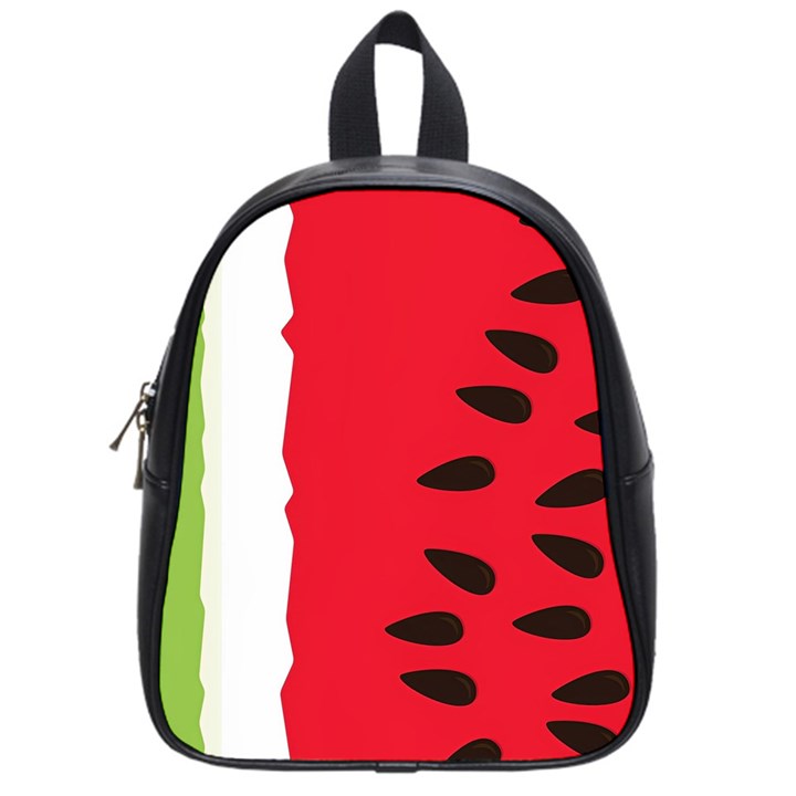 Watermelon Black Green Melon Red School Bag (Small)