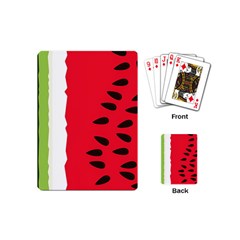 Watermelon Black Green Melon Red Playing Cards Single Design (mini) by Cemarart