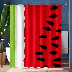 Watermelon Black Green Melon Red Shower Curtain 60  X 72  (medium)  by Cemarart