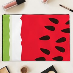 Watermelon Black Green Melon Red Cosmetic Bag (xxl) by Cemarart