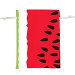 Watermelon Black Green Melon Red Lightweight Drawstring Pouch (XL) Back