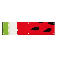 Watermelon Black Green Melon Red Banner And Sign 4  X 1  by Cemarart