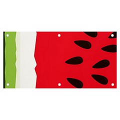 Watermelon Black Green Melon Red Banner And Sign 6  X 3  by Cemarart