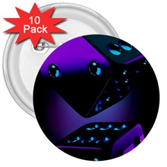 3d Love Ludo Game 3  Buttons (10 Pack)  by Cemarart