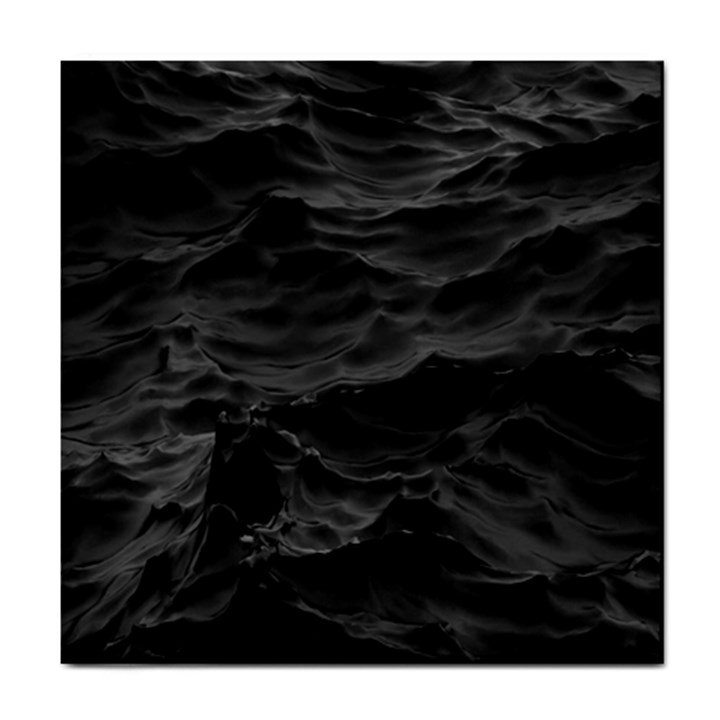 Black Sea Minimalist Dark Aesthetics Vaporwave Tile Coaster