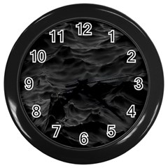 Black Sea Minimalist Dark Aesthetics Vaporwave Wall Clock (black) by Cemarart