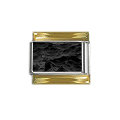 Black Sea Minimalist Dark Aesthetics Vaporwave Gold Trim Italian Charm (9mm) by Cemarart