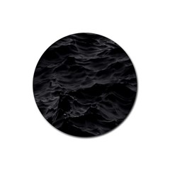 Black Sea Minimalist Dark Aesthetics Vaporwave Rubber Round Coaster (4 Pack) by Cemarart