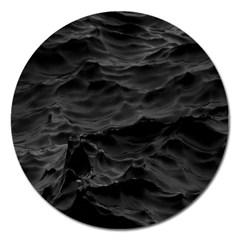 Black Sea Minimalist Dark Aesthetics Vaporwave Magnet 5  (round) by Cemarart