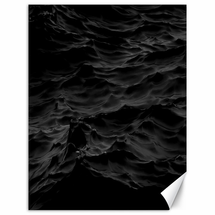 Black Sea Minimalist Dark Aesthetics Vaporwave Canvas 12  x 16 