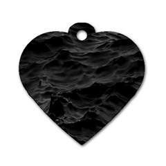 Black Sea Minimalist Dark Aesthetics Vaporwave Dog Tag Heart (one Side) by Cemarart