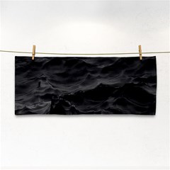 Black Sea Minimalist Dark Aesthetics Vaporwave Hand Towel by Cemarart