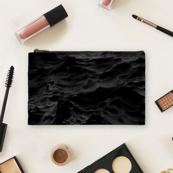 Black Sea Minimalist Dark Aesthetics Vaporwave Cosmetic Bag (Medium)