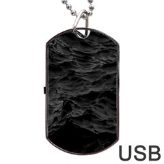 Black Sea Minimalist Dark Aesthetics Vaporwave Dog Tag Usb Flash (one Side) by Cemarart