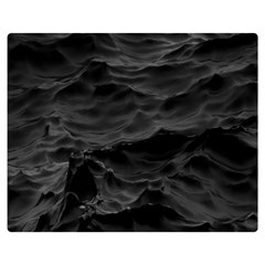 Black Sea Minimalist Dark Aesthetics Vaporwave Two Sides Premium Plush Fleece Blanket (medium) by Cemarart