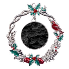 Black Sea Minimalist Dark Aesthetics Vaporwave Metal X mas Wreath Holly Leaf Ornament by Cemarart