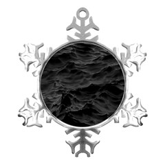 Black Sea Minimalist Dark Aesthetics Vaporwave Metal Small Snowflake Ornament