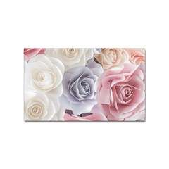 Pastel Rose Flower Blue Pink White Sticker (rectangular) by Cemarart