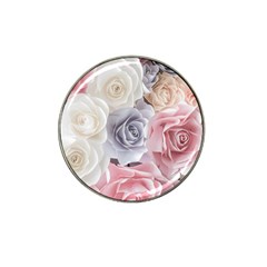 Pastel Rose Flower Blue Pink White Hat Clip Ball Marker (10 Pack) by Cemarart