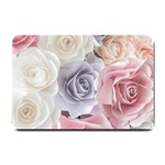 Pastel Rose Flower Blue Pink White Small Doormat 24 x16  Door Mat