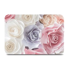 Pastel Rose Flower Blue Pink White Plate Mats by Cemarart