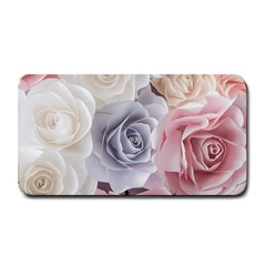 Pastel Rose Flower Blue Pink White Medium Bar Mat by Cemarart