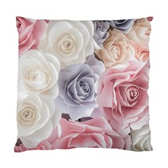 Pastel Rose Flower Blue Pink White Standard Cushion Case (one Side) by Cemarart