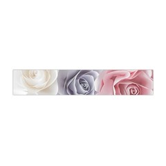 Pastel Rose Flower Blue Pink White Premium Plush Fleece Scarf (mini) by Cemarart