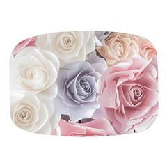 Pastel Rose Flower Blue Pink White Mini Square Pill Box by Cemarart