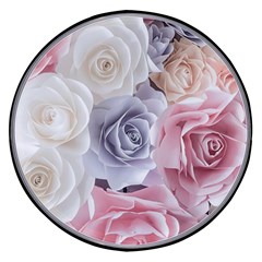 Pastel Rose Flower Blue Pink White Wireless Fast Charger(black)