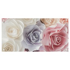 Pastel Rose Flower Blue Pink White Banner And Sign 4  X 2  by Cemarart