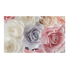 Pastel Rose Flower Blue Pink White Banner And Sign 5  X 3  by Cemarart